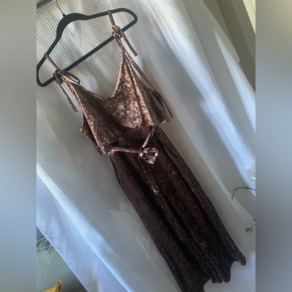 NWOT  Taupe Velour Romper - Large